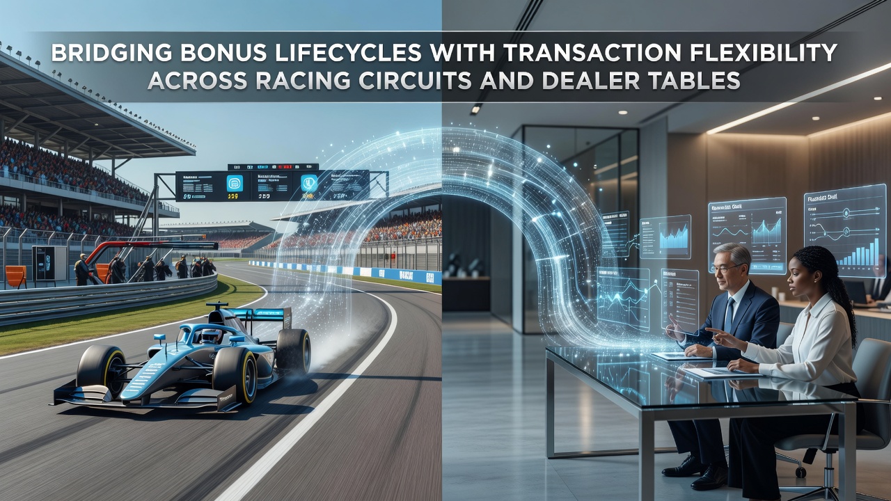 Diagram showing payment flexibility linking racing circuits with dealer table operations