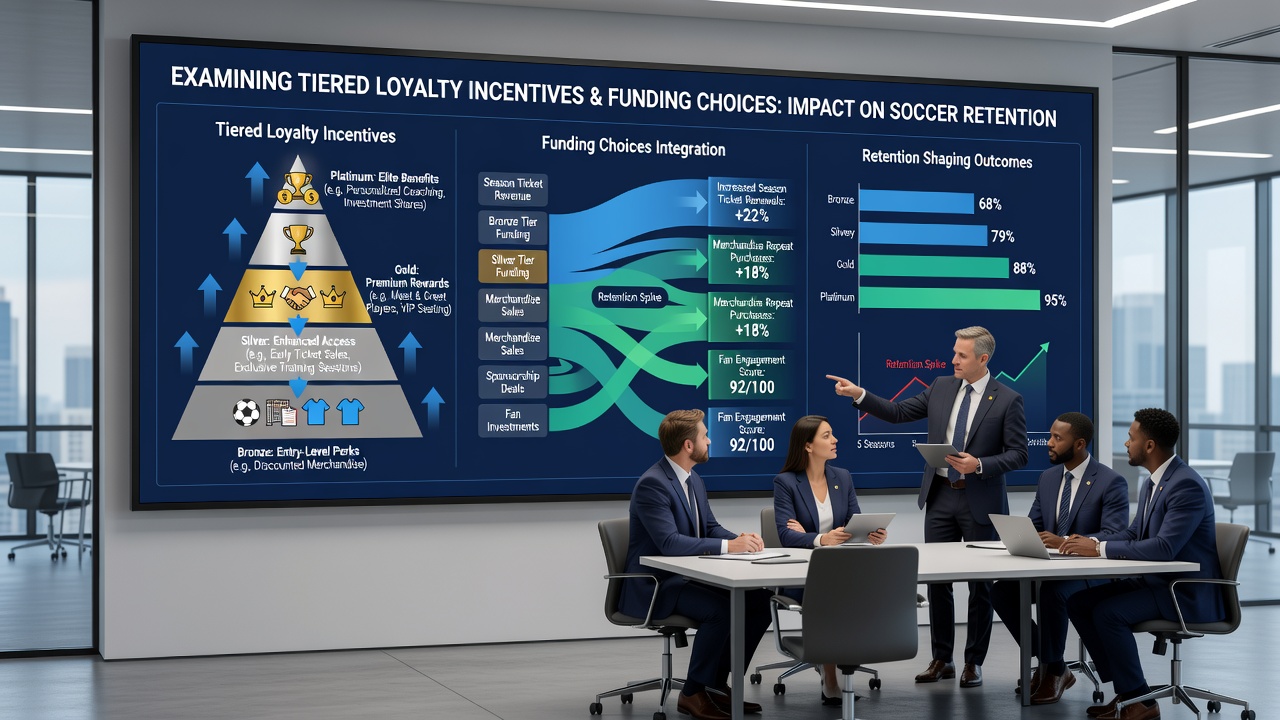 Infographic illustrating funding method integration with loyalty tiers and resulting retention rates for soccer and live dealer users
