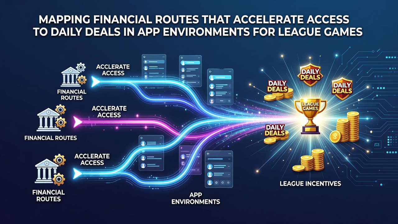 Screenshot of a mobile app interface displaying mapped financial routes for quick access to daily deals on league games and racing