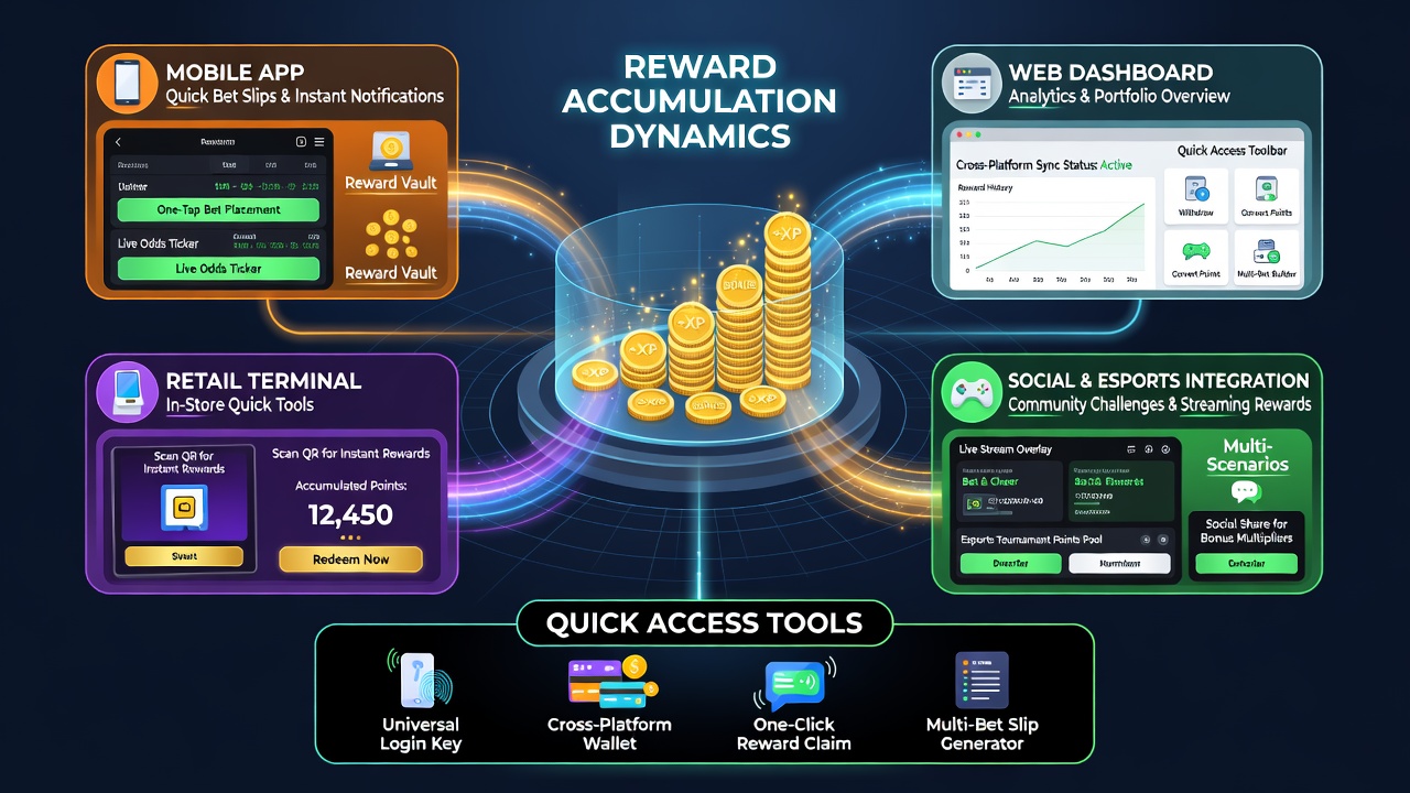 Illustration of synchronized tools linking mobile apps with desktop betting dashboards
