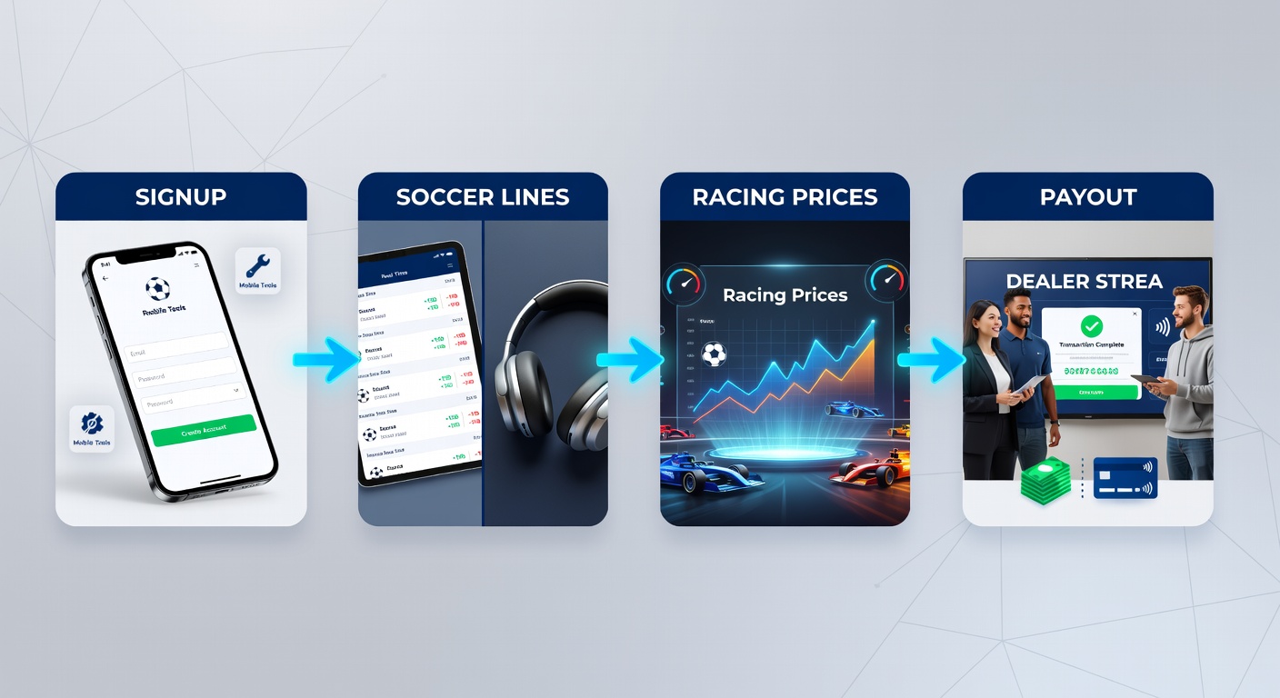 Live dealer stream interface on mobile with overlaid racing prices and soccer odds during a high-stakes event